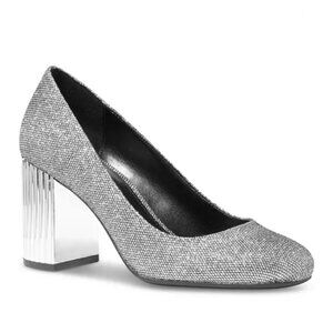 Michael Kors Silver glitter chain mesh pumps